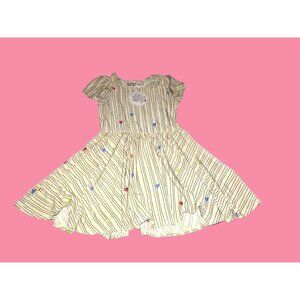 DotDot Smile Toddler Girl's Striped Dress W/ Colorful Hearts  2T